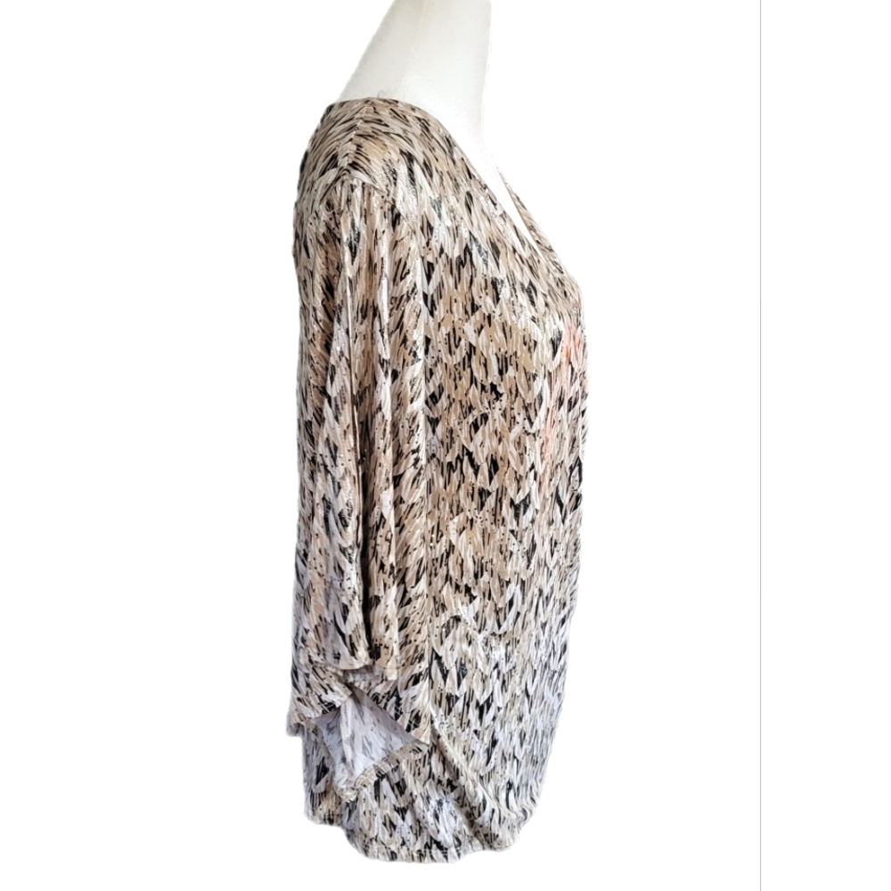 NWT MSK mock wrap, v-neck, sparkling blouse with sequin accents! Plus Sz 1x - Picture 6 of 13